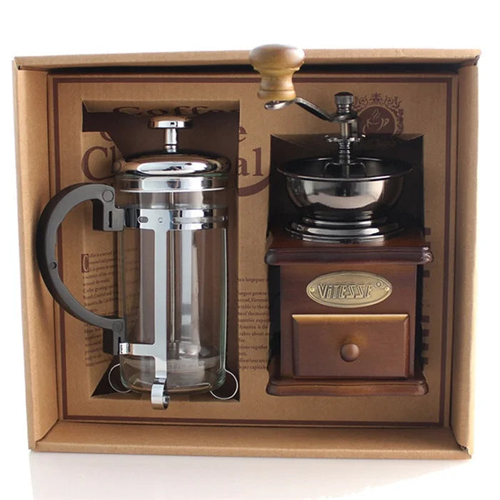 Kit Coffee, Molinillo vintage, prensa Francesa 350 ml.