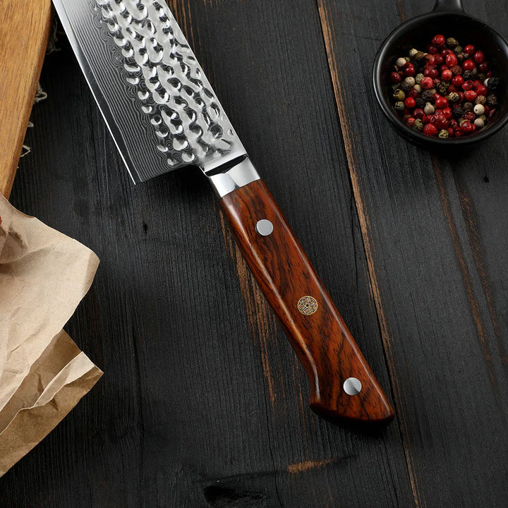 Cuchillo Chef #8 profesional, acero Damasco 67 capas.