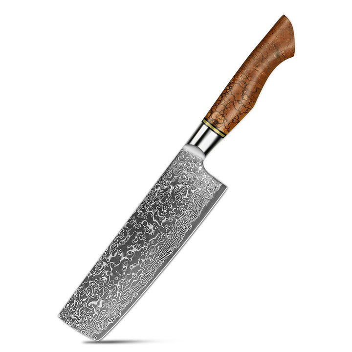 Cuchillo Nakiri 7, acero damasco de 67 capas