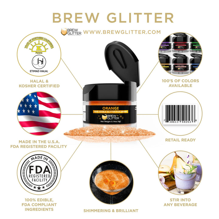 Orange Brew Glitter 4 g| Cocktail Beverage Glitter