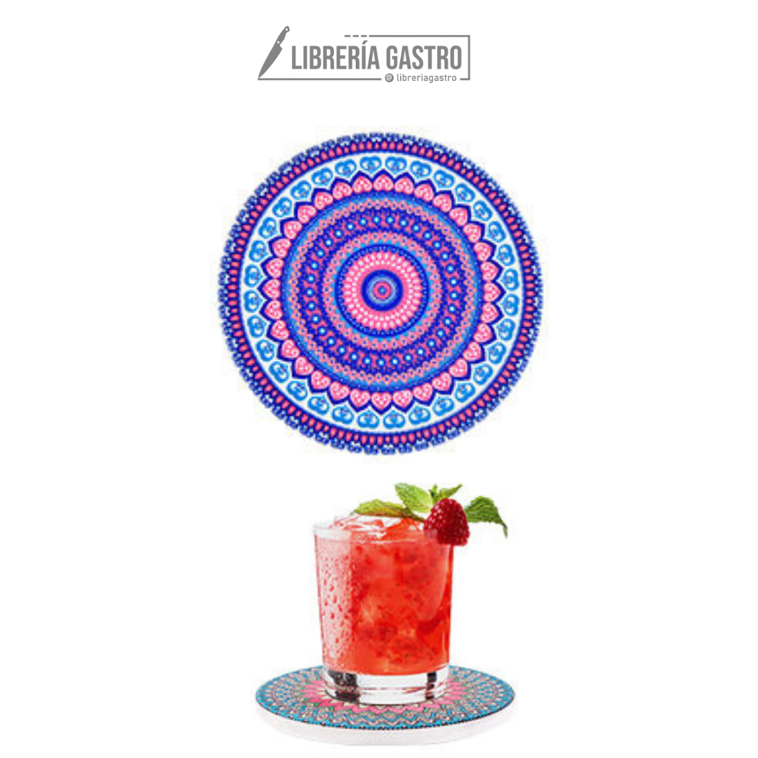 Pack (2 unds) Posavasos de cerámica 10cm díam- Cielo estrellado.