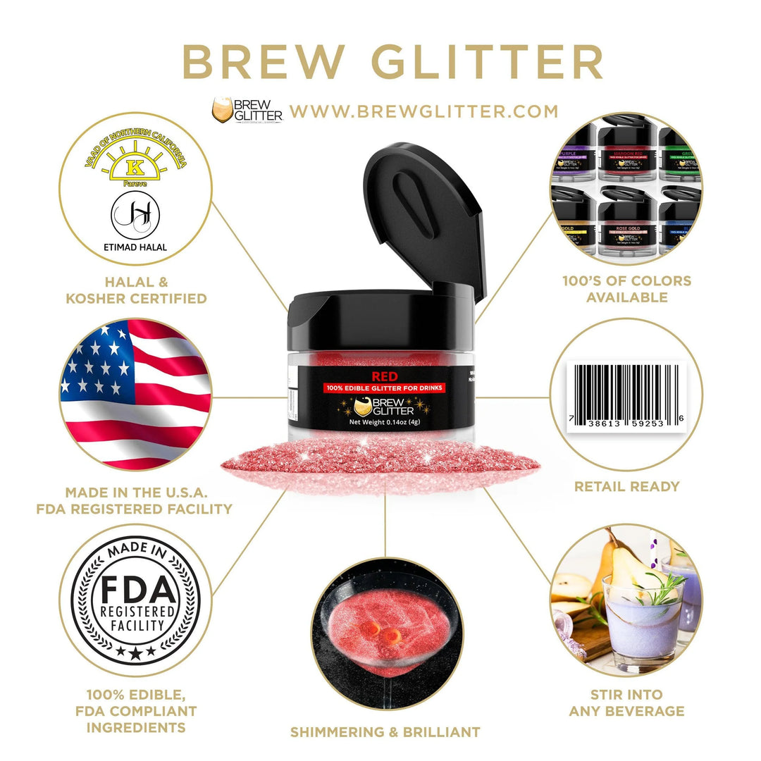 Red Brew Glitter 4g | Cocktail Beverage Glitter