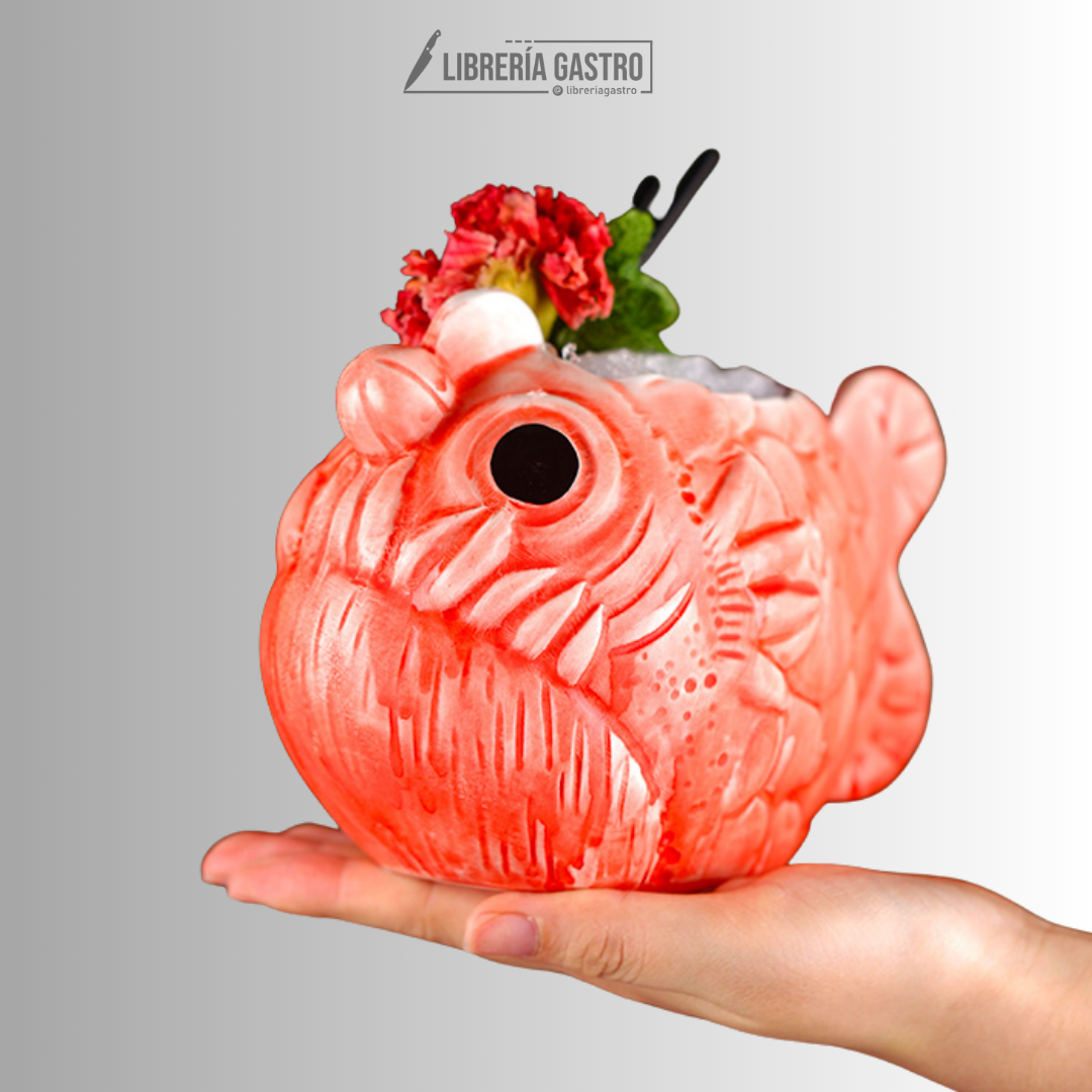 Tiki creativa de piraña 3D  660ml, flujo de pescado aterrador, TIKI, sirena.