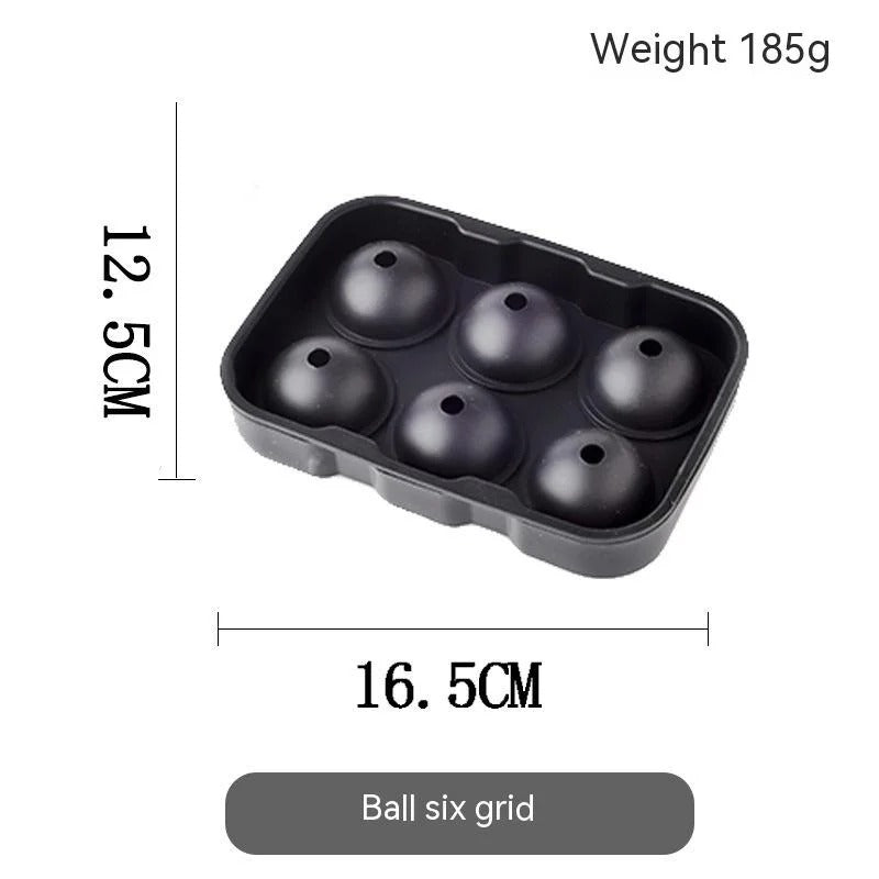 PACK Bandeja de hielo de silicona de grado alimenticio, 6 cubos Y 6 esfera.