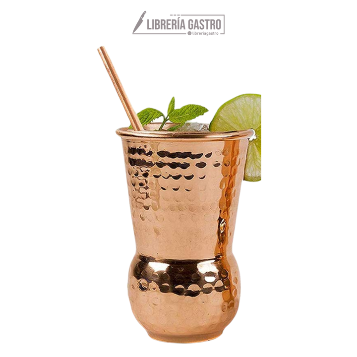 Vaso Bottega Cobre Plateado - Martillado 400ml