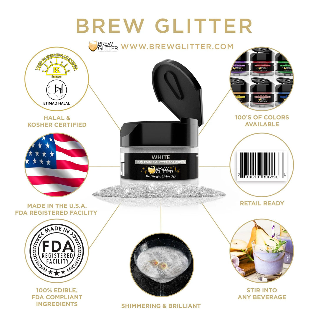 White Brew Glitter 4 g| Cocktail Beverage Glitter