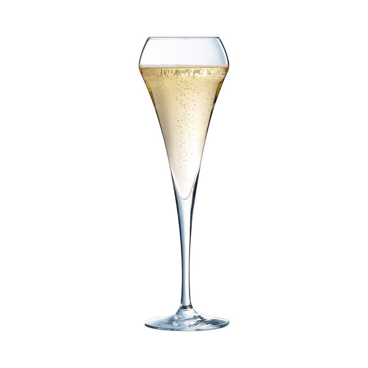 Chef & Sommelier Copas de champán con forma de flauta abierta, vidrio, transparente, 200 ml, paquete de 6