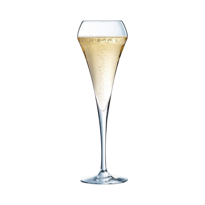Chef & Sommelier Copas de champán con forma de flauta abierta, vidrio, transparente, 200 ml, paquete de 6