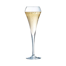 Cargar imagen en el visor de la galería, Chef &amp; Sommelier Copas de champán con forma de flauta abierta, vidrio, transparente, 200 ml, paquete de 6