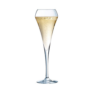 Chef & Sommelier Copas de champán con forma de flauta abierta, vidrio, transparente, 200 ml, paquete de 6