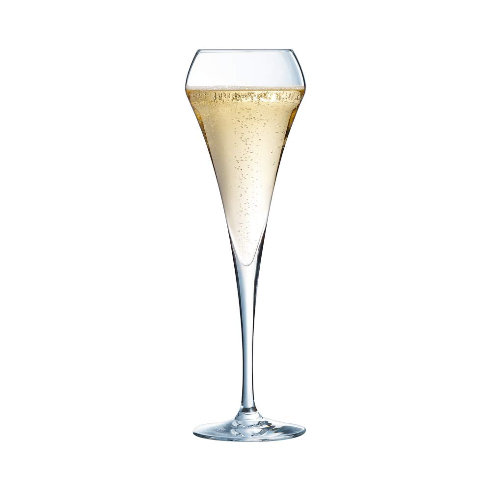 Chef & Sommelier Copas de champán con forma de flauta abierta, vidrio, transparente, 200 ml, paquete de 6
