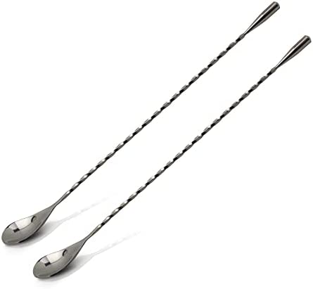 Cuchara mezcladora de cóctel lágrima Negro 30cm