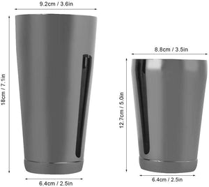 Boston Shaker Coctelera, Herramienta de barra de acero inoxidable NEGRO 18/28 oz.
