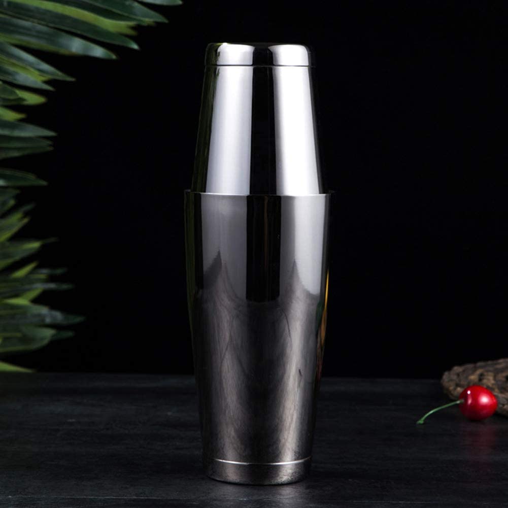 Boston Shaker Coctelera, Herramienta de barra de acero inoxidable NEGRO 18/28 oz.