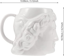 Cargar imagen en el visor de la galería, Taza de cerámica David Head 400ml, escultura romana.
