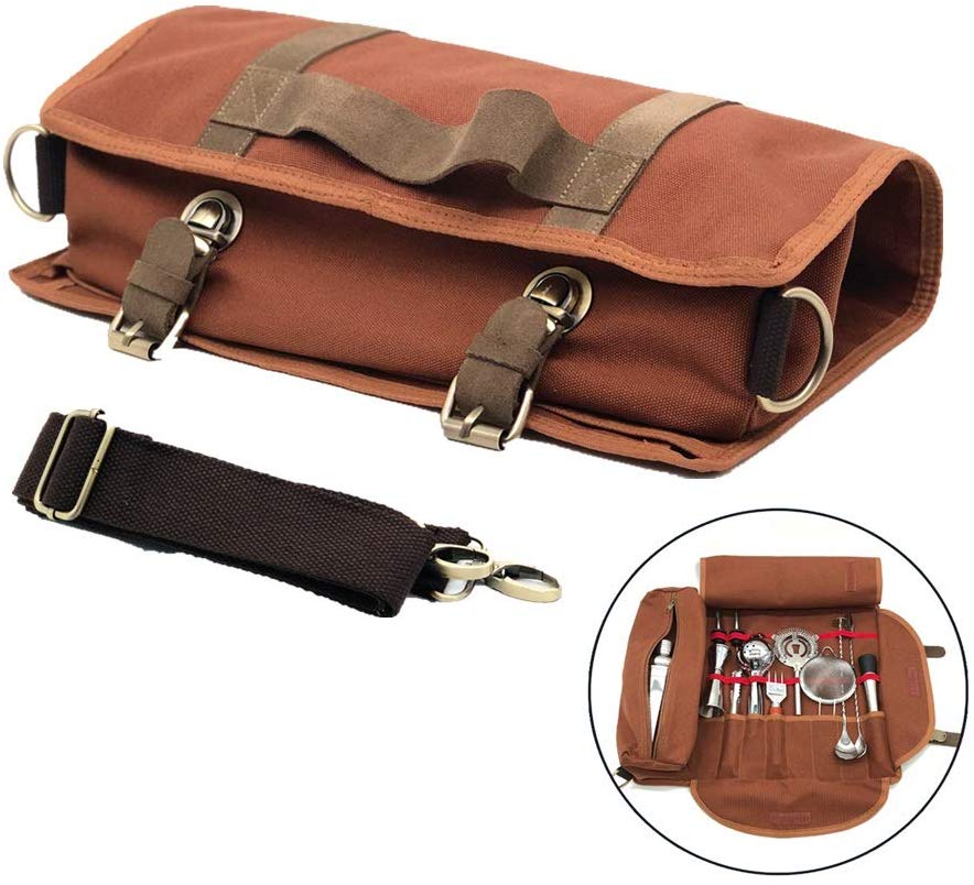 BOLSA BARTENDER, con, set 11 utensilios negro.