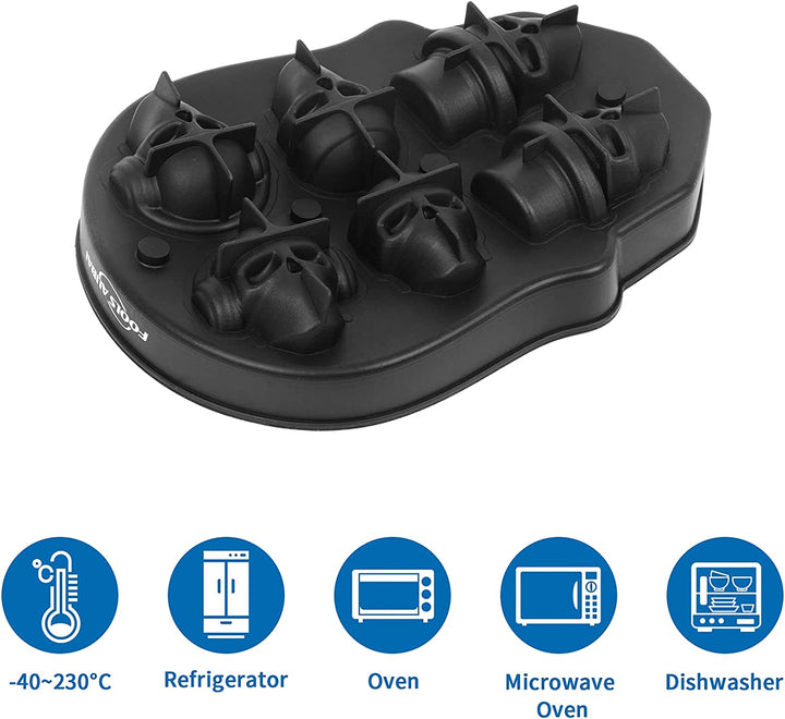 Moldes para cubitos de hielo de calavera x 6