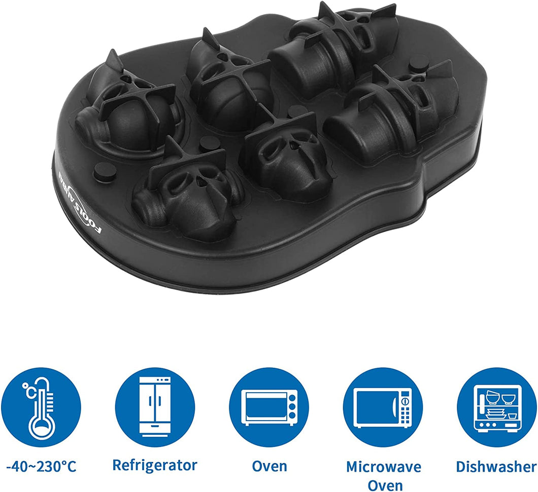 Moldes para cubitos de hielo de calavera x 6