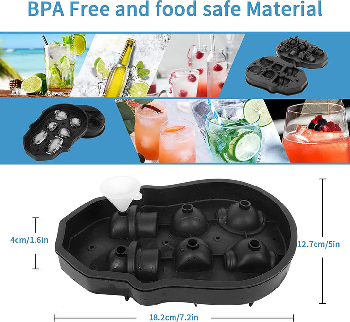 Moldes para cubitos de hielo de calavera x 6