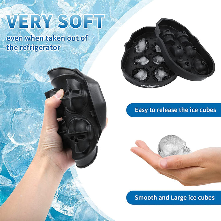 Moldes para cubitos de hielo de calavera x 6
