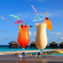 Cargar imagen en el visor de la galería, 50 Sorbetes de papel decorativo para bebidas, paraguas de 9.45 pulgadas, colores surtidos,ideales para fiestas en la playa, fiestas hawaianas, fiestas Luau, bares, proveedores de decoración