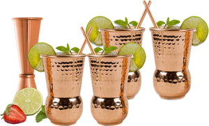 Vaso Bottega Cobre Plateado - Martillado 400ml