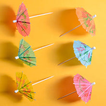 Cargar imagen en el visor de la galería, Púas de cóctel para paraguas de bebida, paquete a granel de 144 PCS selecciones de fiesta de decoración tropical con sombrilla, sombrillas de cóctel para bebidas, bares Tiki, pícnics, decoración de pasteles.