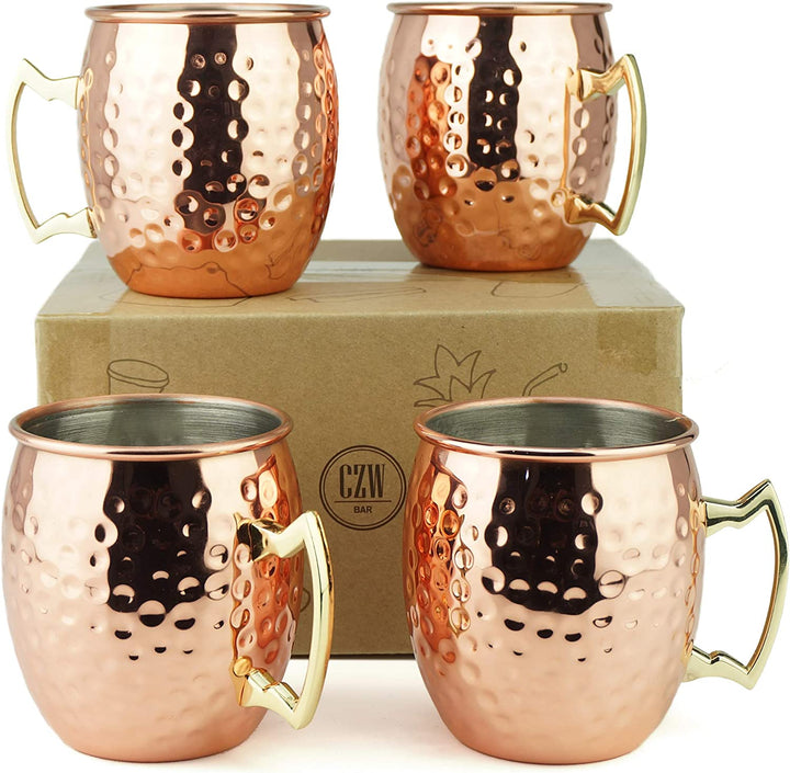 Moscow SET DE 4 Mule-taza, martillada.