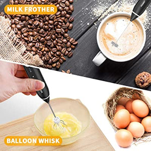 Espumador de leche, batidor de huevos eléctrico de mano, fabricante de espuma recargable por USB