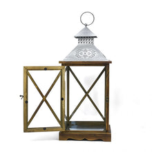 Cargar imagen en el visor de la galería, Farol de madera para decoración en tono natural- l

52cm