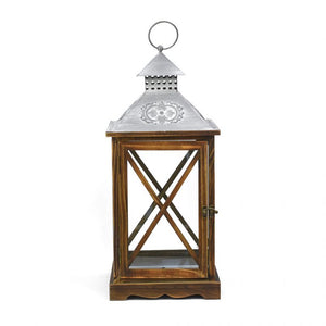 Farol de madera para decoración en tono natural- l

52cm