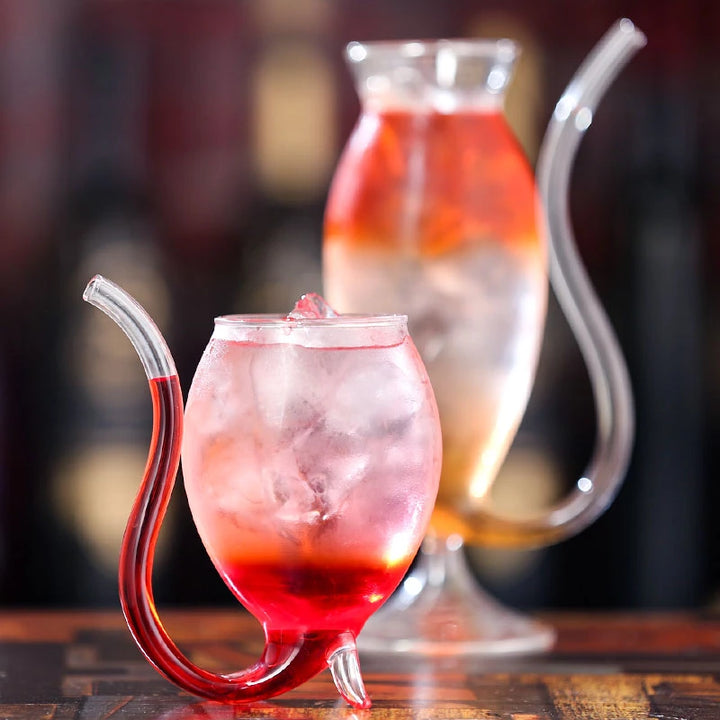 Copa de cristal con pajita para cóctel, vaso creativo de 300ml