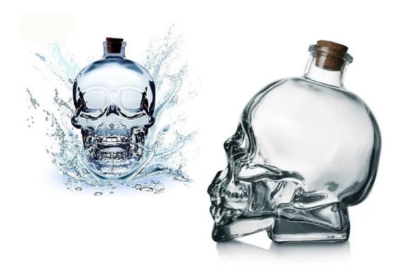 Botella Calavera Vidrio Craneo Vodka Whisky 400 Ml