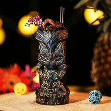 Cargar imagen en el visor de la galería, Ceramic Duece Tiki Mug 520ml (color negro)