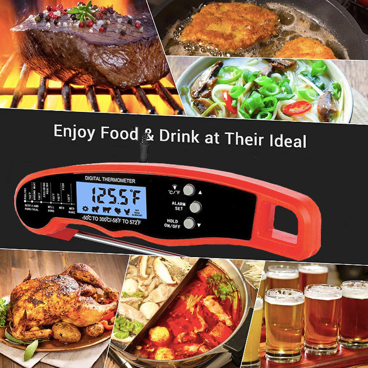 Termómetro digital de carne de lectura instantánea con doble sonda segura para el horno para ahumador Cocina Alimentos Cocinar BBQ Leche Café y aceite Freír en profundidad