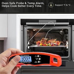 Termómetro digital de carne de lectura instantánea con doble sonda segura para el horno para ahumador Cocina Alimentos Cocinar BBQ Leche Café y aceite Freír en profundidad