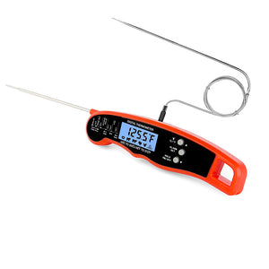 Termómetro digital de carne de lectura instantánea con doble sonda segura para el horno para ahumador Cocina Alimentos Cocinar BBQ Leche Café y aceite Freír en profundidad