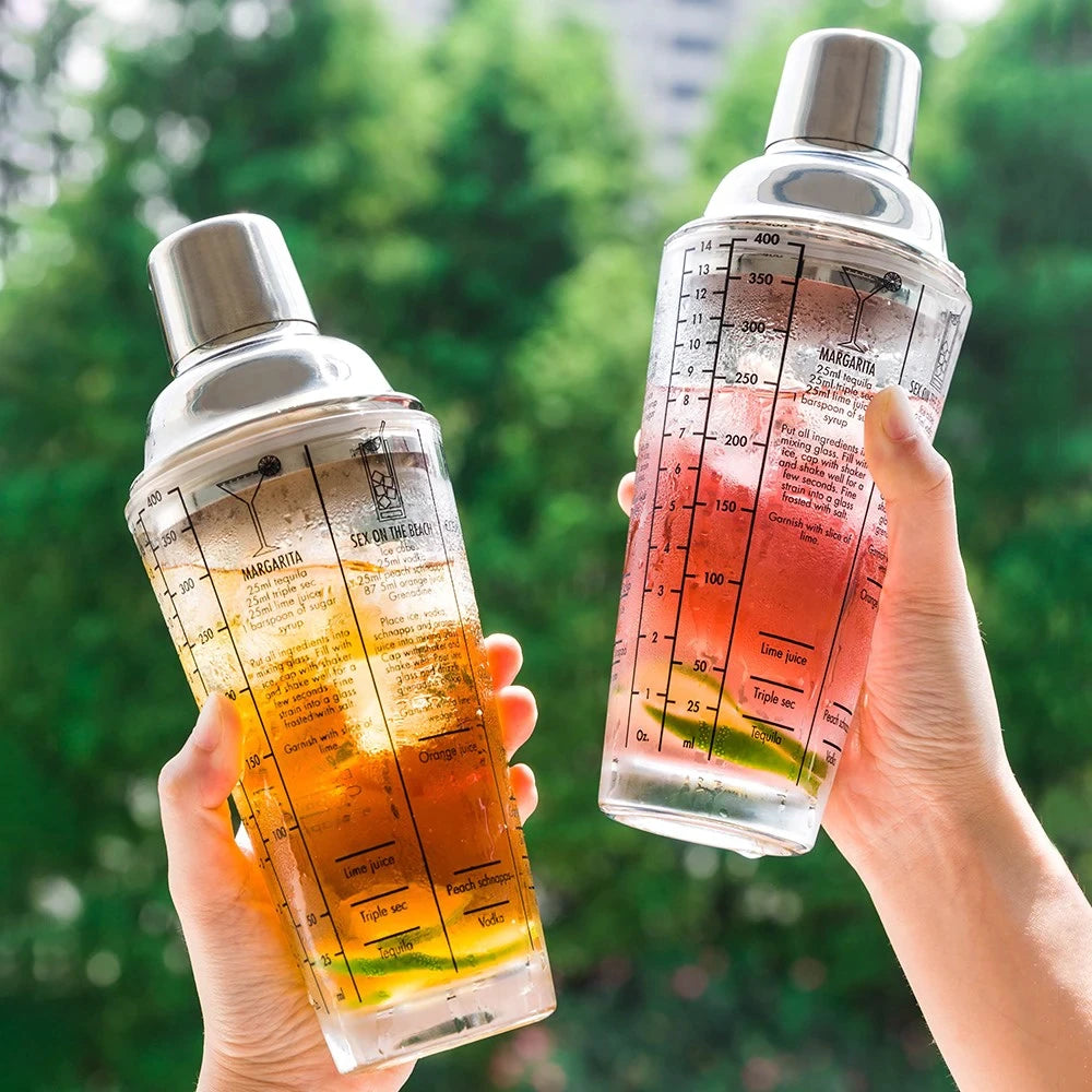 Coctelera De Acrílico Transparente 500 Ml - Con Colador Y Tapa Anti Salpicaduras, Ideal Para Bares, Cafeterías Y Hogar