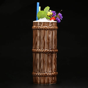 Taza Tiki de cerámica bambú 410ml,