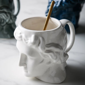 Taza de cerámica David Head 400ml, escultura romana.