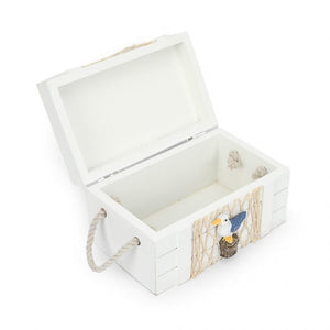Caja baúl de madera mdf con apliques, para ahumado