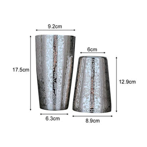 Coctelera Boston HIEDRA 28/18 con grabado creativo, acero inoxidable.