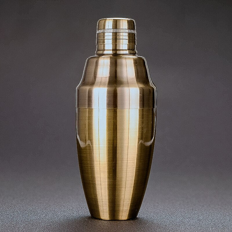 Coctelera de estilo japonés de acero inoxidable de 500ml,chapada e cobre, coctelera de 3 piezas de Bar.