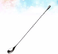 Cargar imagen en el visor de la galería, Cuchara mezcladora de cóctel lágrima plata 30cm