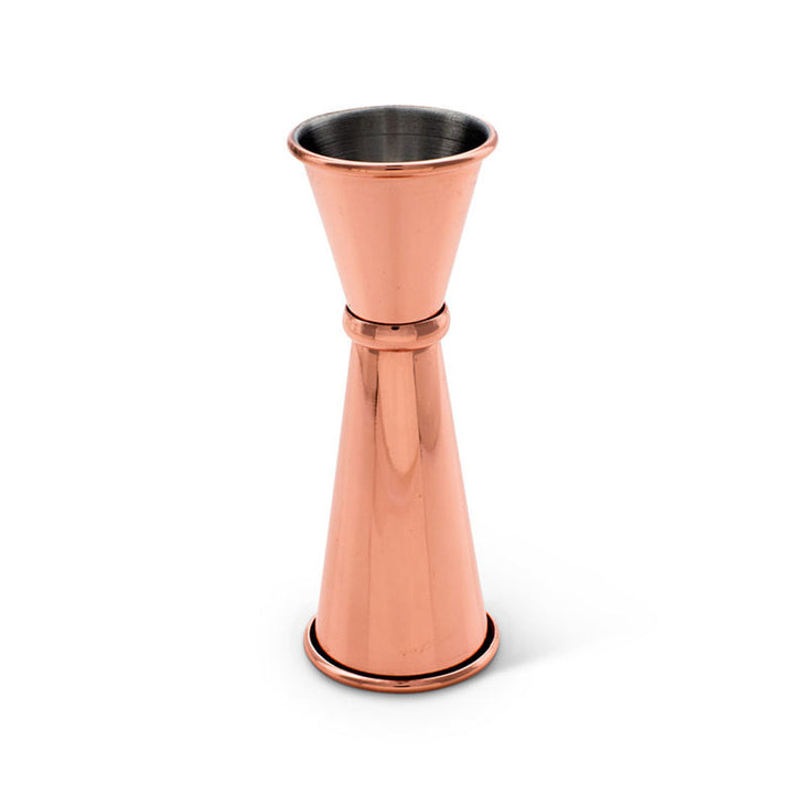 Jigger doble con banda chapada en cobre 1 y 2 oz.