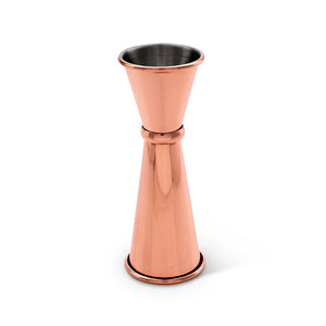 Jigger doble con banda chapada en cobre 1 y 2 oz.