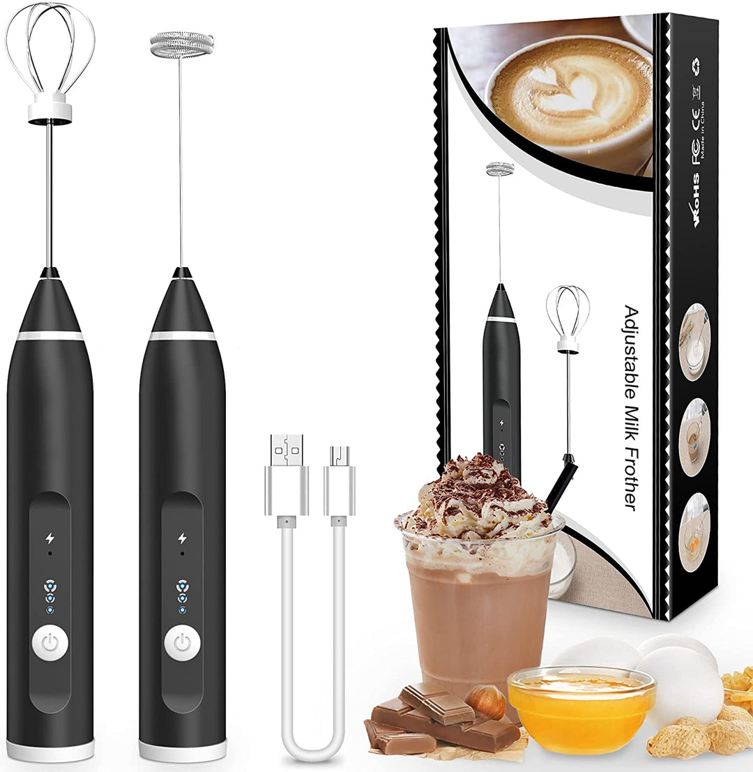 Espumador de leche, batidor de huevos eléctrico de mano, fabricante de espuma recargable por USB