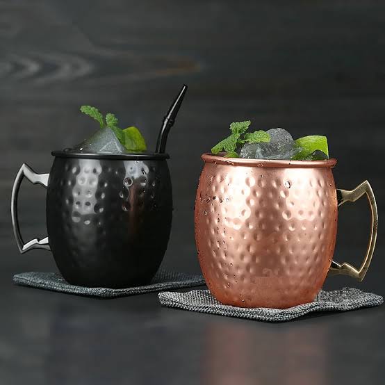 Mug de cobre 530ml. Negro Martillado para MOSCOW.
