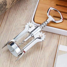 Cargar imagen en el visor de la galería, Sacacorchos portátil de acero inoxidable para vino tinto, sacacorchos tipo ala de Metal.