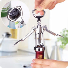 Cargar imagen en el visor de la galería, Sacacorchos portátil de acero inoxidable para vino tinto, sacacorchos tipo ala de Metal.